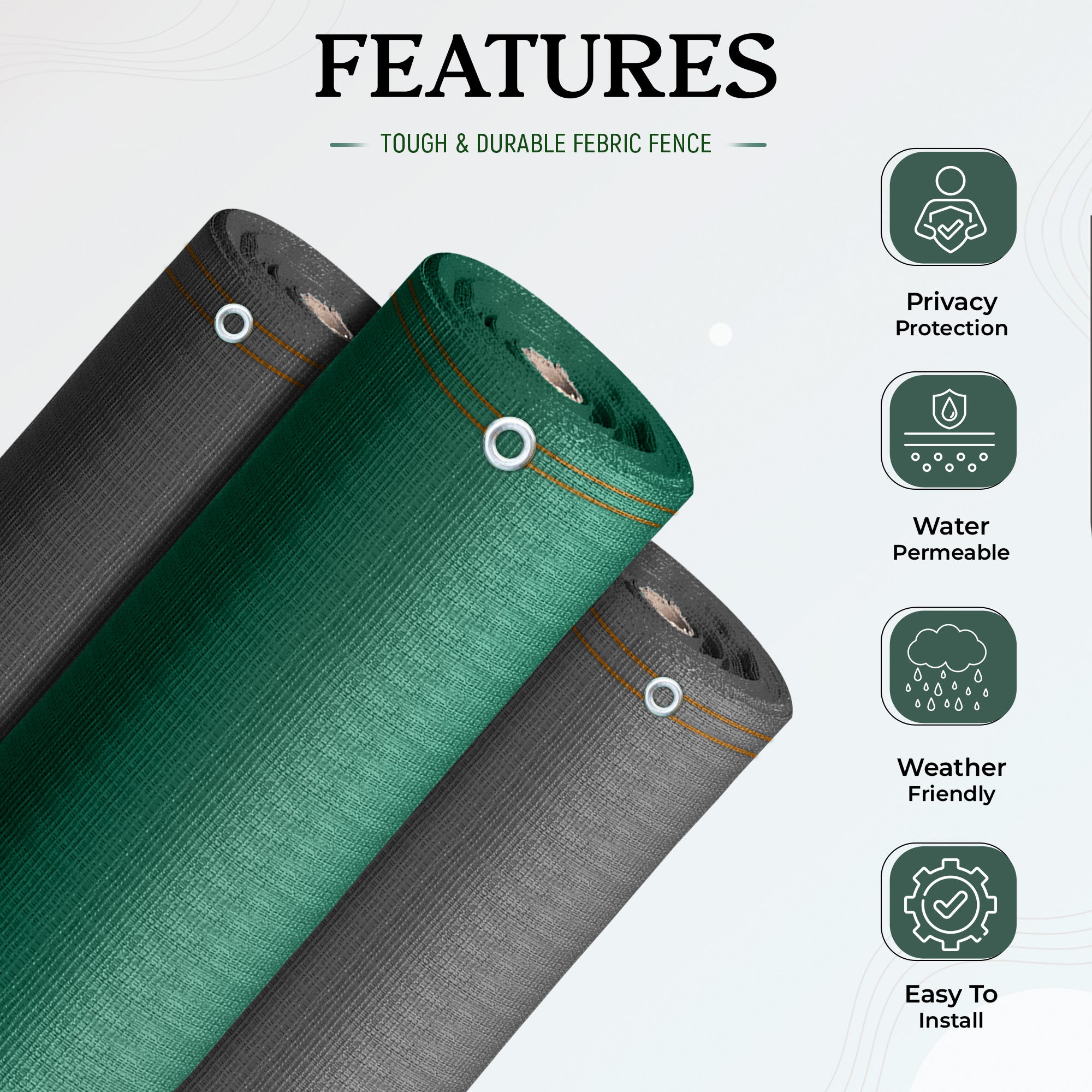 Grey Garden Privacy Screen Fence Netting 95% UV Shades Windbreak Mesh Outdoor Balcony