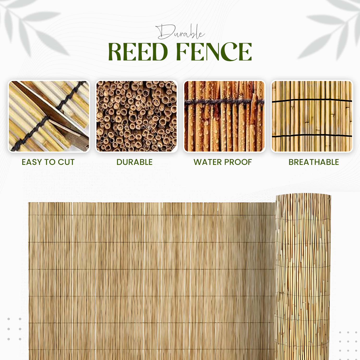 3M Bamboo Screening Roll Natural Fence Panel Quality Reed Fencing Garden Outdoor