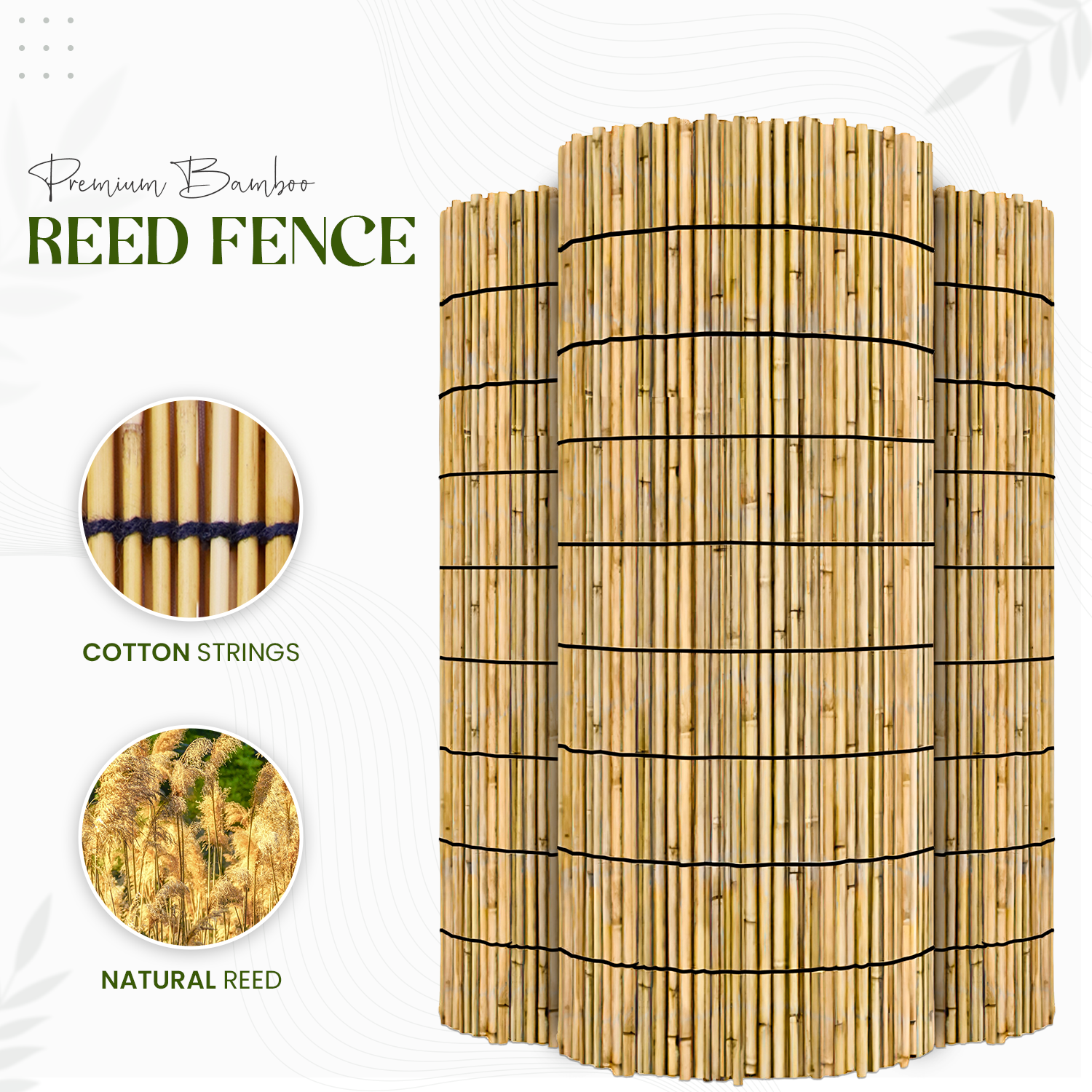 3M Bamboo Screening Roll Natural Fence Panel Quality Reed Fencing Garden Outdoor