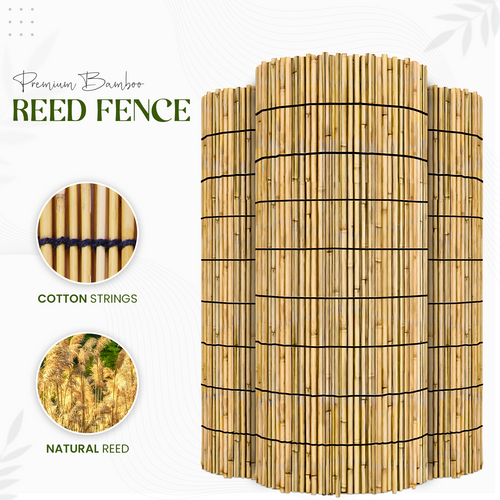 3M Bamboo Screening Roll Natural Fence Panel Quality Reed Fencing Garden Outdoor