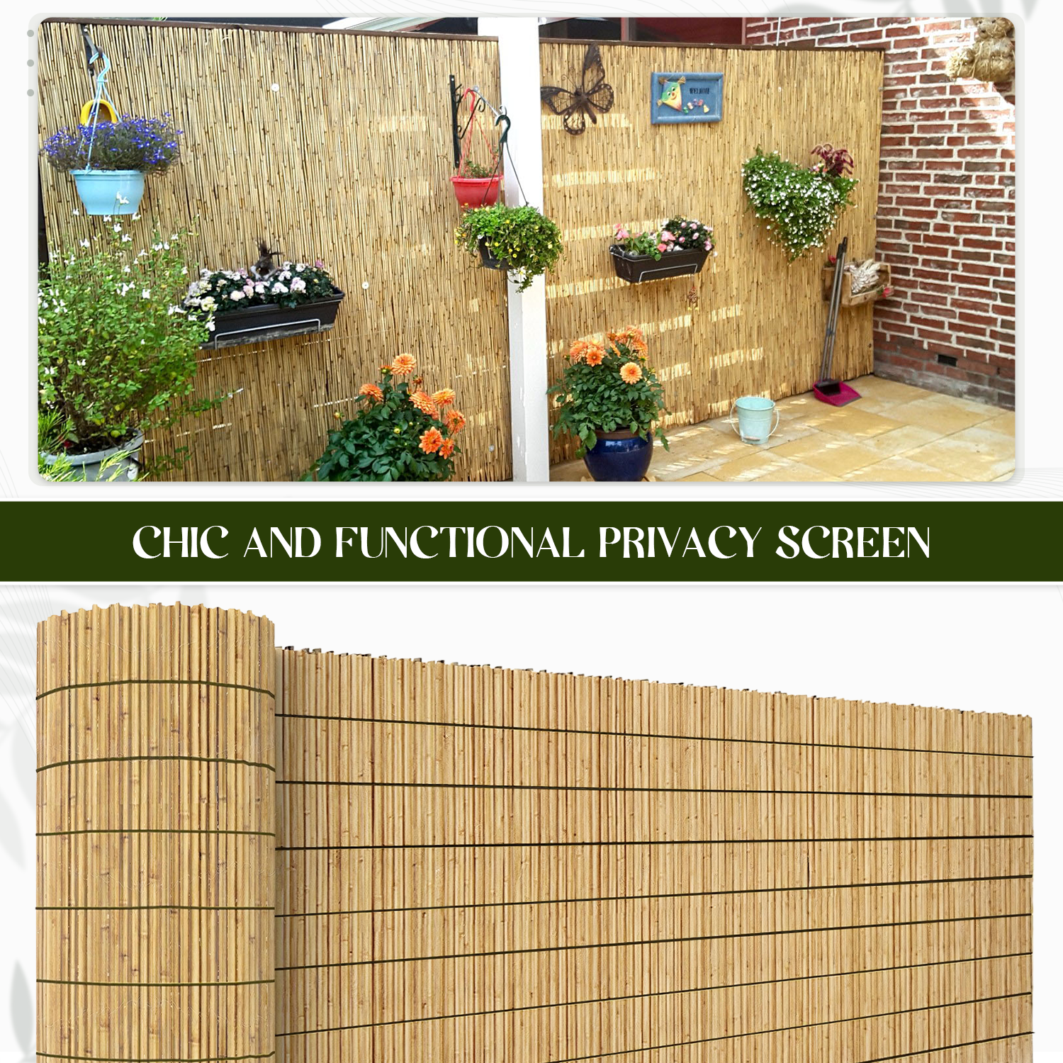 3M Bamboo Screening Roll Natural Fence Panel Quality Reed Fencing Garden Outdoor