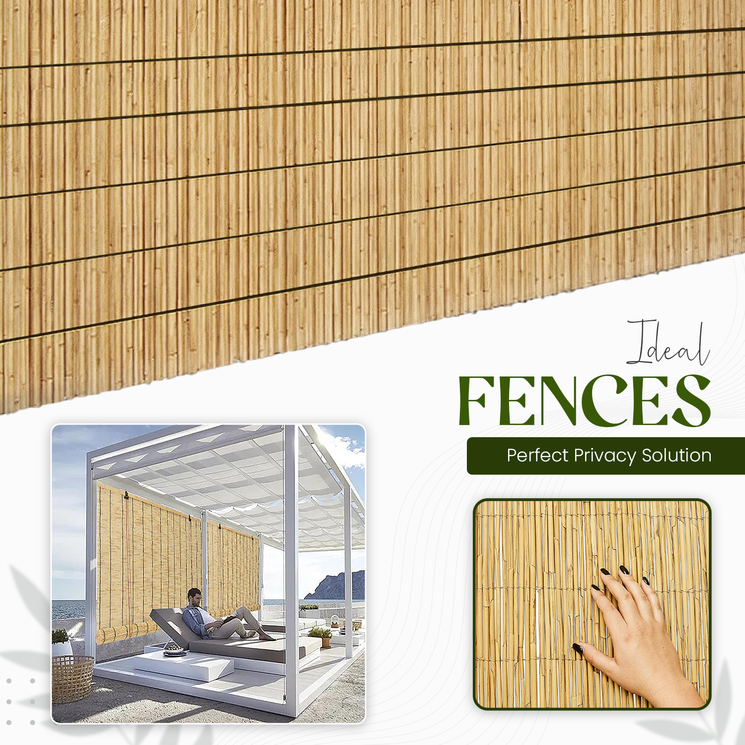 3M Bamboo Screening Roll Natural Fence Panel Quality Reed Fencing Garden Outdoor