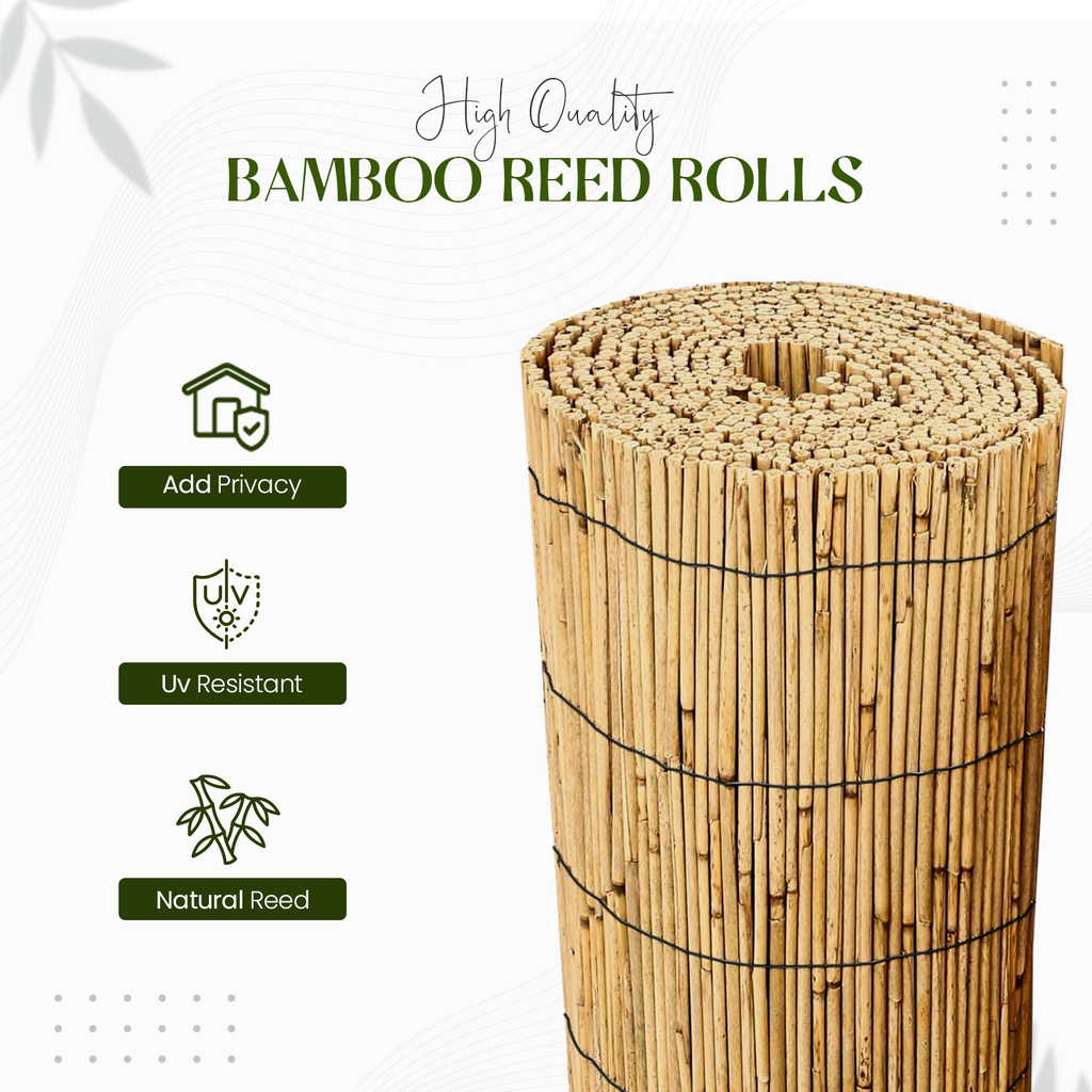 3M Bamboo Screening Roll Natural Fence Panel Quality Reed Fencing Garden Outdoor