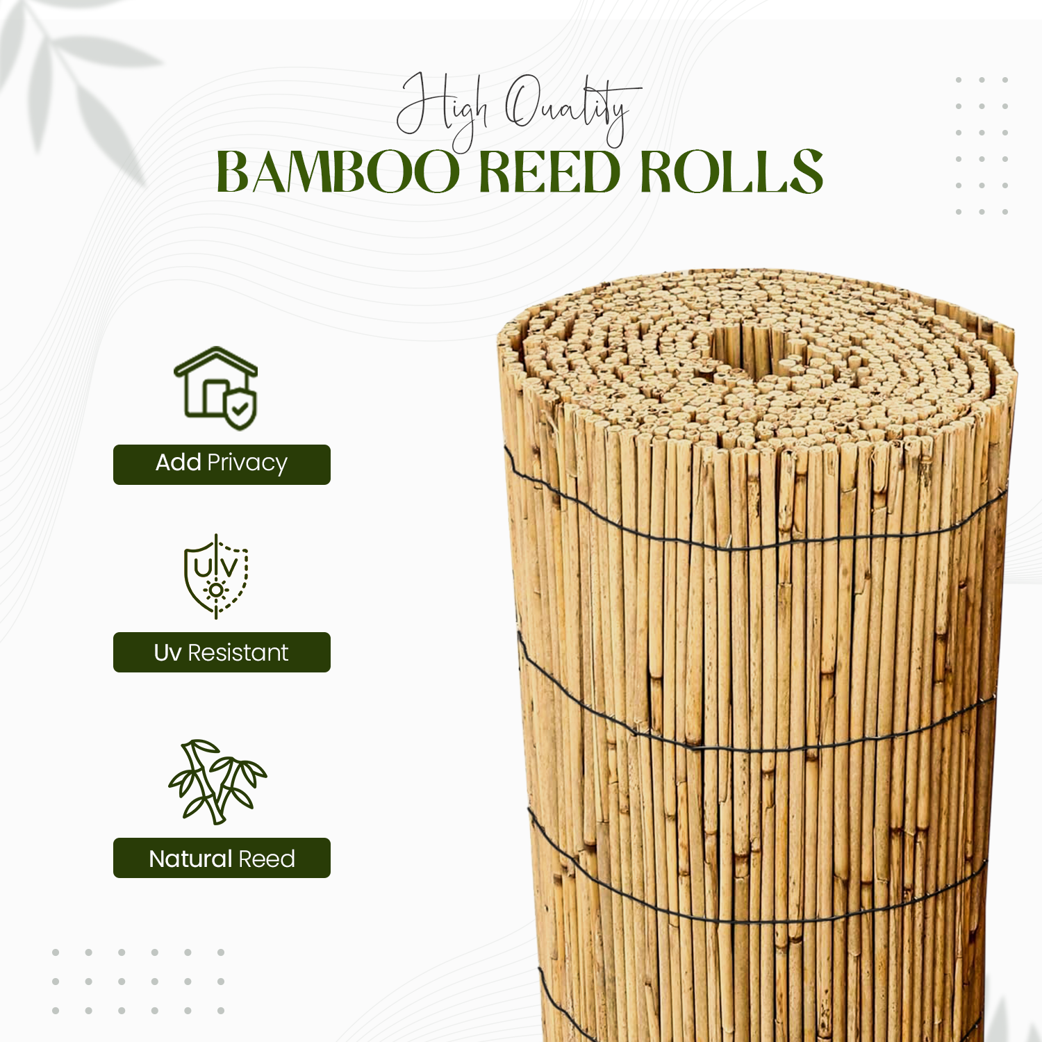 3M Bamboo Screening Roll Natural Fence Panel Quality Reed Fencing Garden Outdoor