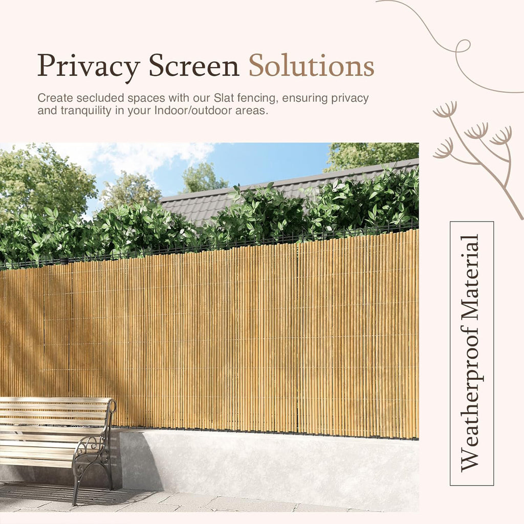 4M Heavy Duty Bamboo Fence Screening Outdoor Slat Garden Fencing Privacy Panel