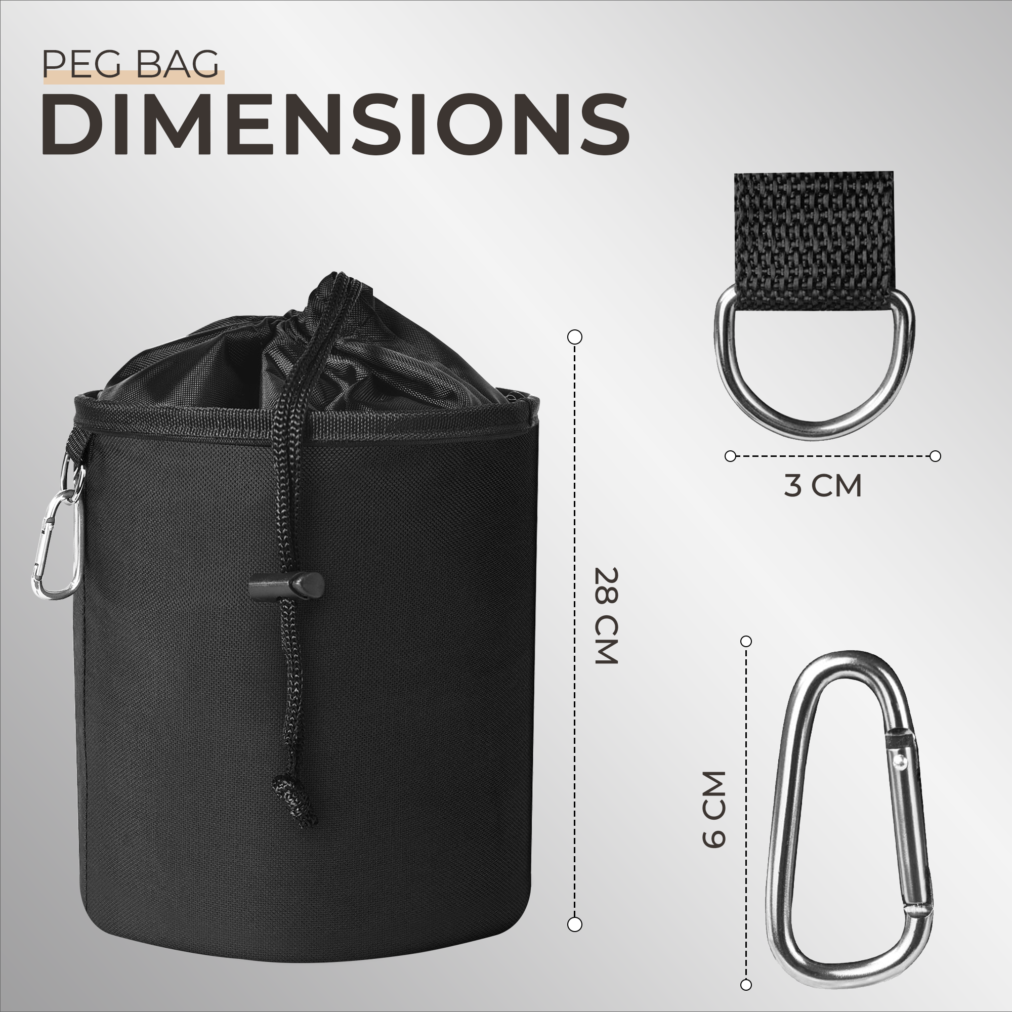 Share Peg Bag Heavy Duty Large Laundry Bag Waterproof Clothes Pin clips storage W/Hook